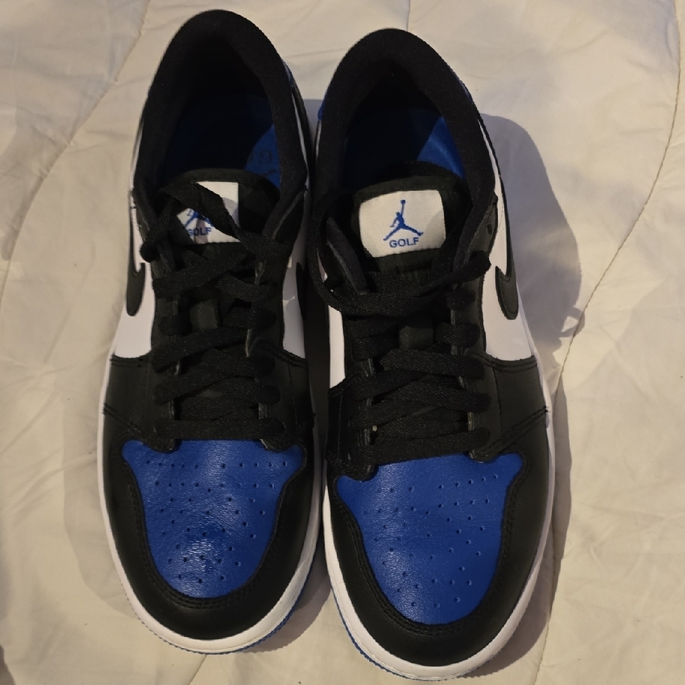 Nike Men's Black and Blue Golf Shoes
